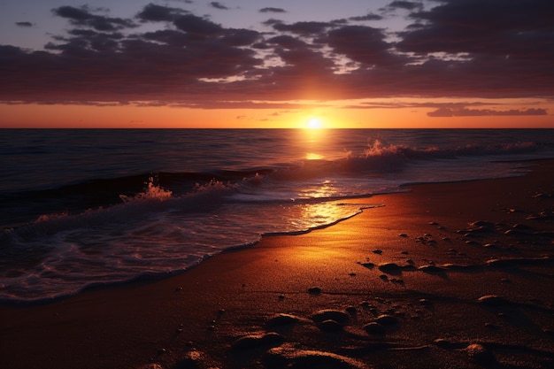 Coucher de soleil à la plage