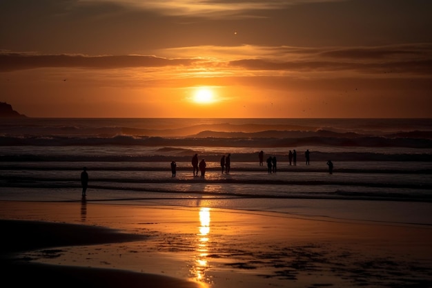 Photo coucher de soleil sur la plage