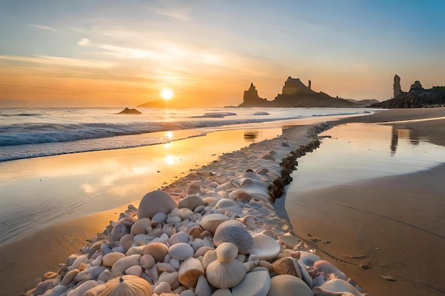 Un coucher de soleil sur la plage