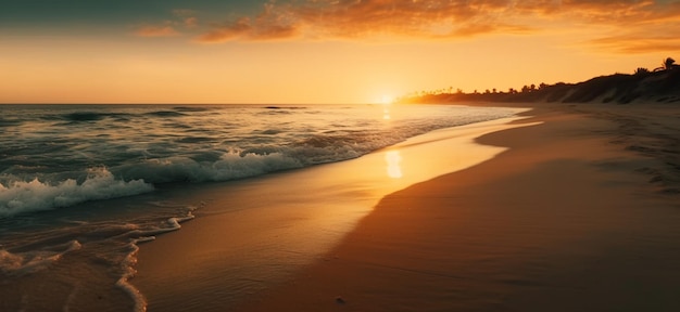 Coucher de soleil sur la plageIA générative