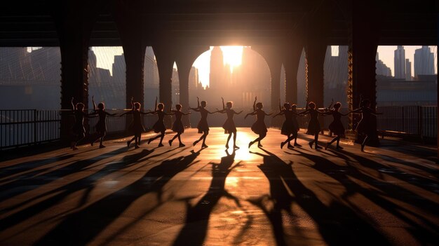 coucher de soleil sur le pont de brooklyn