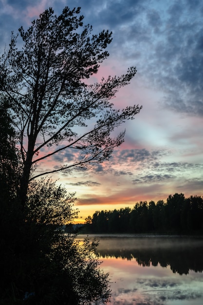 Coucher de soleil sur la rivière du nord