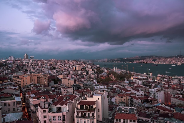 Coucher de soleil spectaculaire d'Istanbul