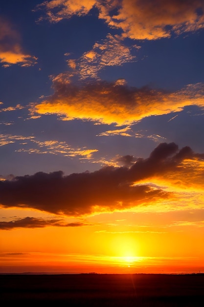 Un coucher de soleil spectaculaire en raison de la fumée des incendies de forêt à British Aigenerated