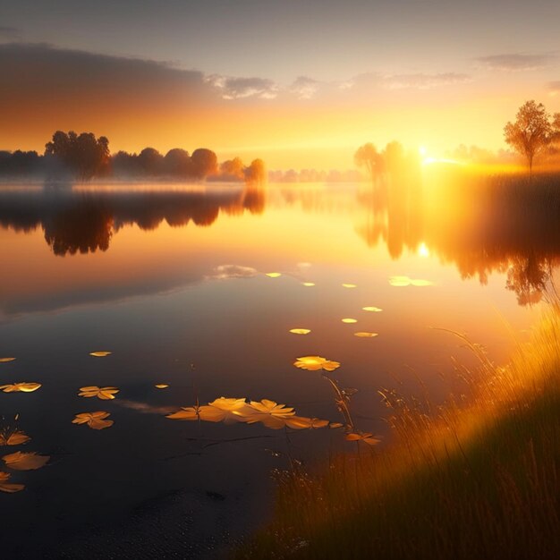 Photo le coucher de soleil en suède et småland cette atmosphère légère est unique de belles vacances