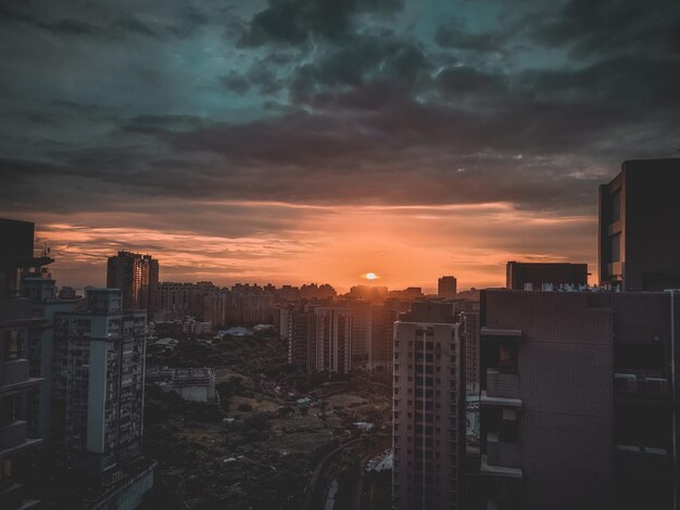 Photo le coucher de soleil sur le tamsui