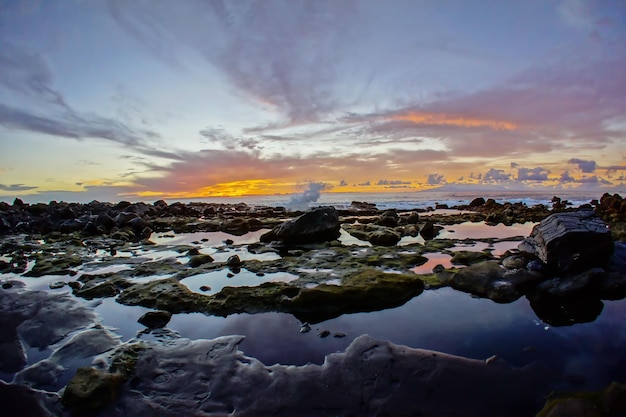 Le coucher de soleil tropical