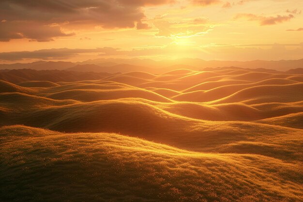 Photo des couchers de soleil rayonnants jetant un éclat doré sur le roulement