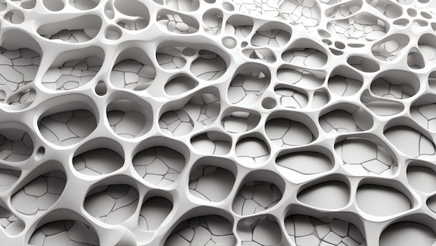 Couleur blanche abstraite 3d voronoi texture motifs superposés design d'arrière-plan