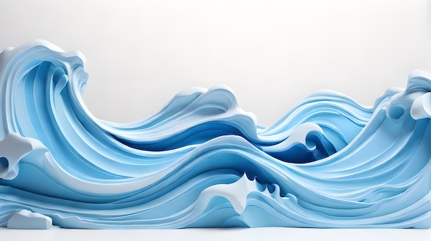 couleur blanche vague de mer 3D paysage d'eau fond papier peint