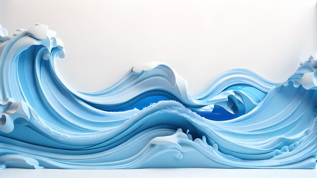 couleur blanche vague de mer 3D paysage d'eau fond papier peint