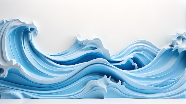 couleur blanche vague de mer 3D paysage d'eau fond papier peint