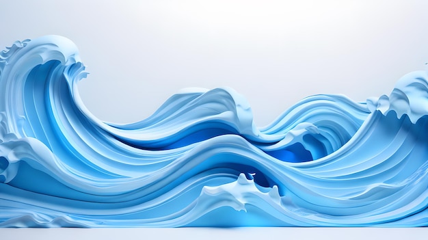 couleur bleue 3d vagues de mer paysage d'eau fond papier peint