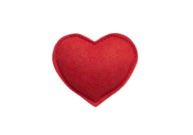 Couleur de coeur rouge isolé sur blanc élément de conception de symbole amour Saint Valentin