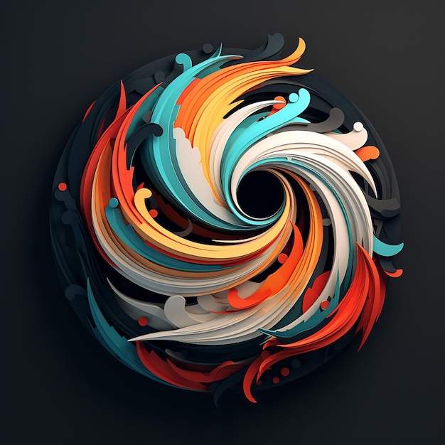 couleur cool pour un logo en spirale 3D