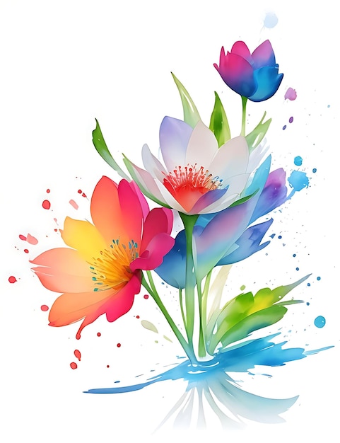 Photo couleur de l'eau couleur de la fleur image générée par l'ia