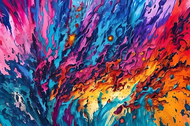 Couleur de l'eau ou peinture à l'huile fine art illustration d'éclaboussure abstraite flamme feu pulvérisation brosse laissant tomber l'art numérique d'impression artistique