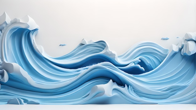 couleur grise 3d vagues de mer paysage d'eau fond papier peint