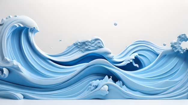 couleur grise 3d vagues de mer paysage d'eau fond papier peint