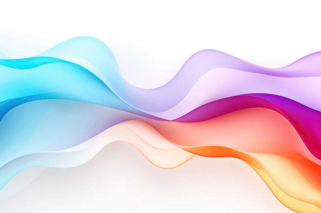 Couleur irisée futuriste flux dynamique vague fond papier peint décoration page web en fond blanc