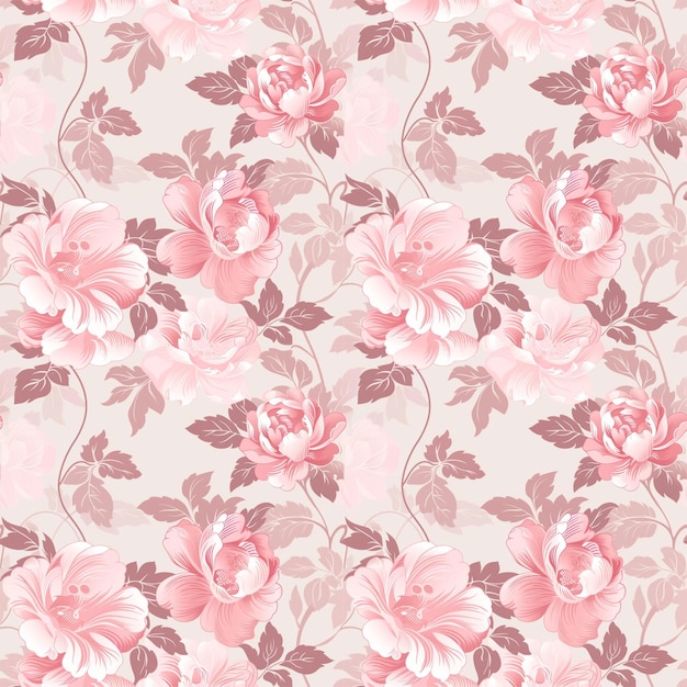 Couleur rose floral Belle forme motif naturel sans couture
