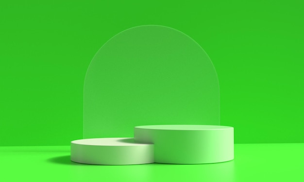 Couleur verte du produit de podium de rendu 3D