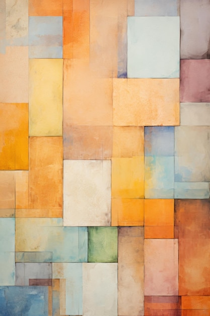 Couleurs abstraites et formes géométriques sur un mur dans le style de rectangles métalliques conception modulaire ab