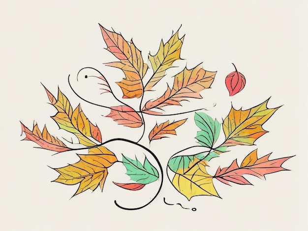 Photo les couleurs de l'automne illustration vectorielle simple et vivante
