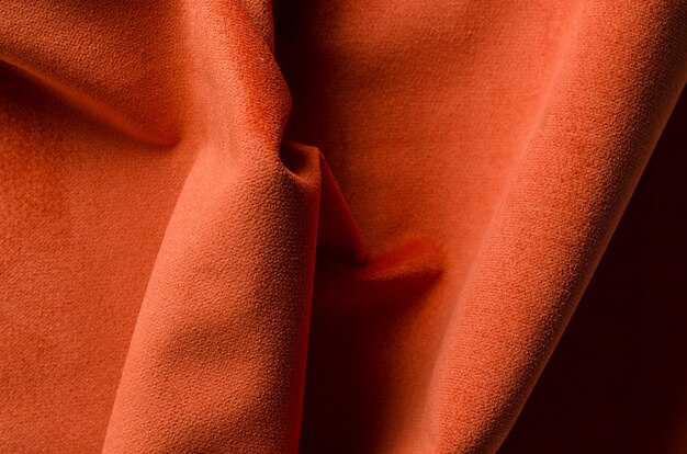 Couleurs beige et corail tissus de velours doux échantillons textiles fond de texture de tissu