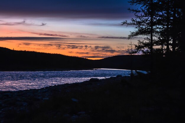 Couleurs du coucher du soleil sur la rivière