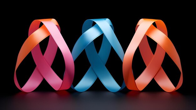 Photo les couleurs du courage une symphonie visuelle de rubans de sensibilisation au cancer