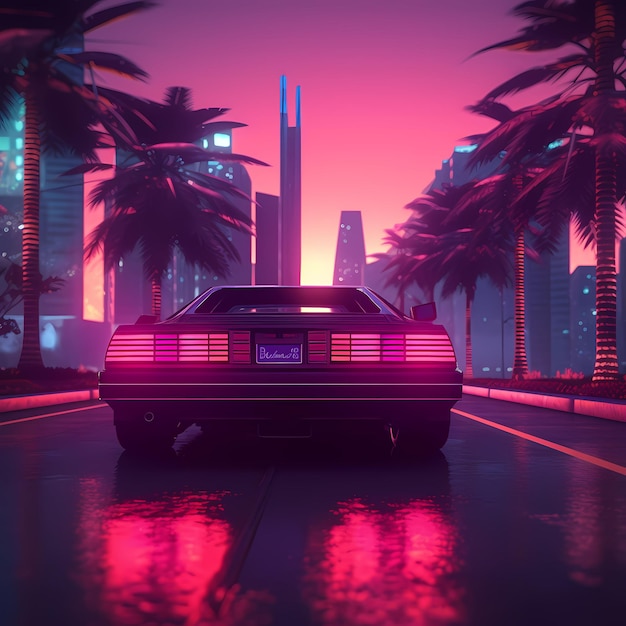 couleurs néon synthwave