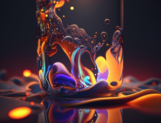 Couleurs pastel clair fond abstrait liquide ondulé fluide créé avec la technologie Generative AI