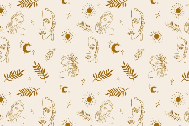 Des couleurs pastel minimalistes Boho dessinées à la main par une femme