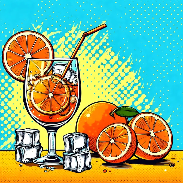 Les couleurs pop art font écho au dynamisme de la boisson à l'orange