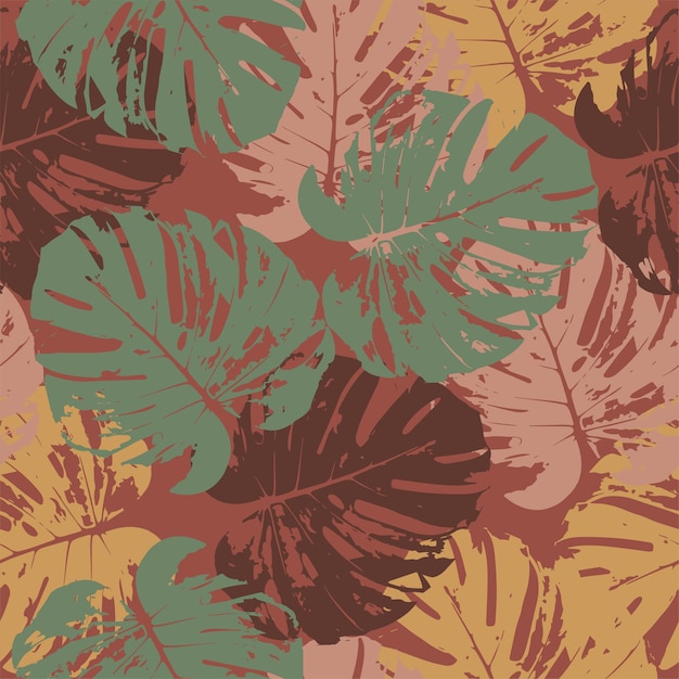Couleurs psychédéliques monstera motif de fond pour l'été