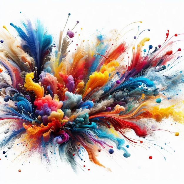 Photo les couleurs se mélangent l'explosion de la peinture par éruption de poudre l'explossion de la couleur les couleurs vives l'éclaboussure de couleur