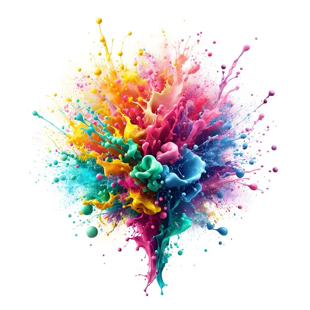 Les couleurs se mélangent L'explosion de la peinture en poudre L'explossion de la couleur Les couleurs vives L'éclaboussure de la couleur avec le blanc