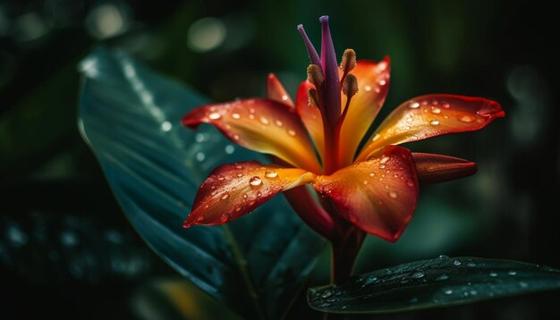 Photo couleurs vibrantes de fleurs tropicales en été générées par l'ia