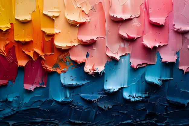 Photo les couleurs vives sur la toile dans l'art abstrait