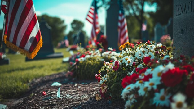 Photo coulisse solennelle du cimetière pour le jour du souvenir avec espace de copie