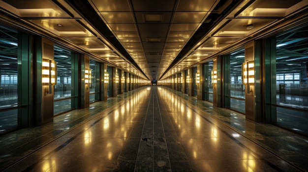 couloir contemporain de l'aéroport