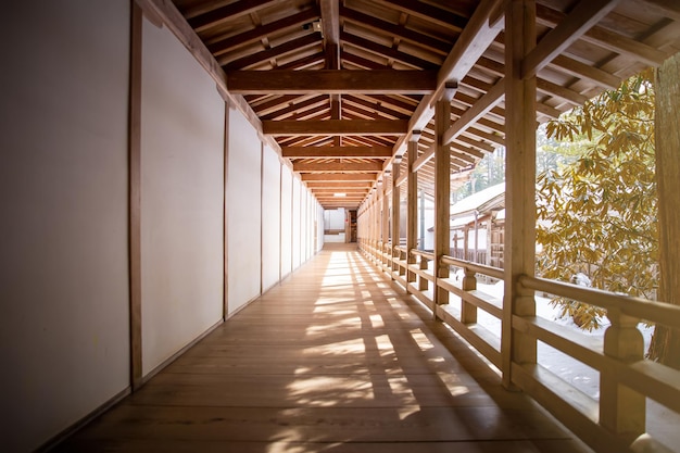 Couloir dans un temple au Japon