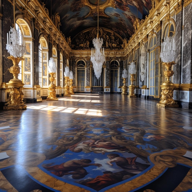 Photo le couloir du palais de versailles