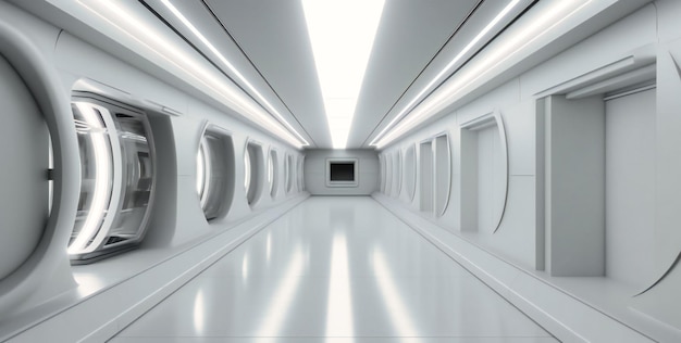 Couloir futuriste moderne blanc