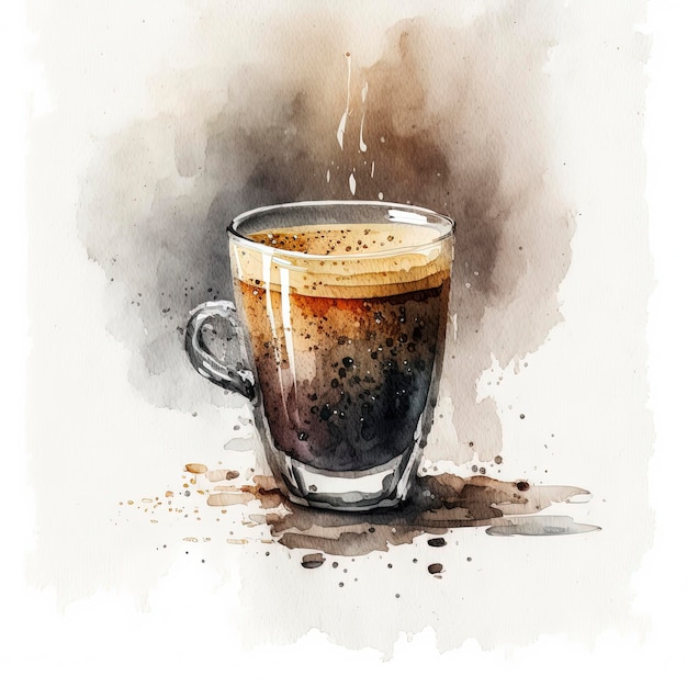 coup de café, aquarelle