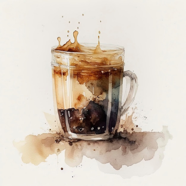 coup de café, aquarelle