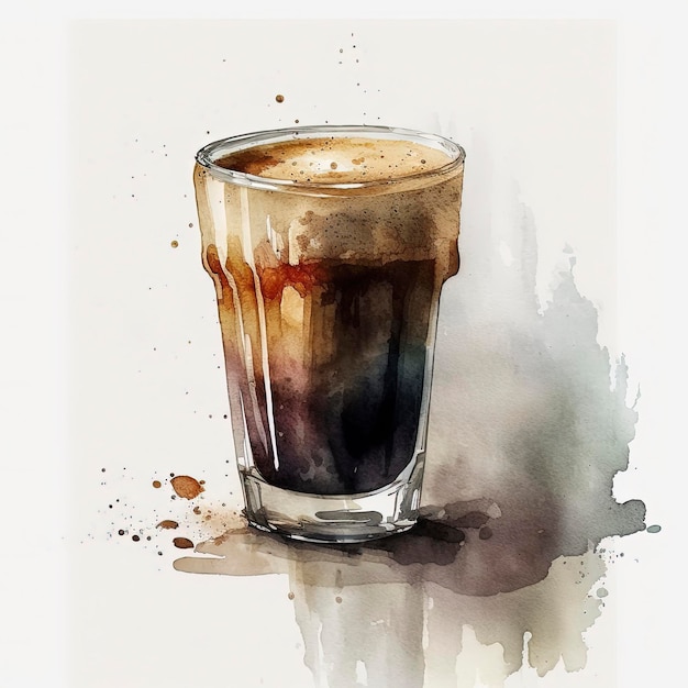 coup de café, aquarelle