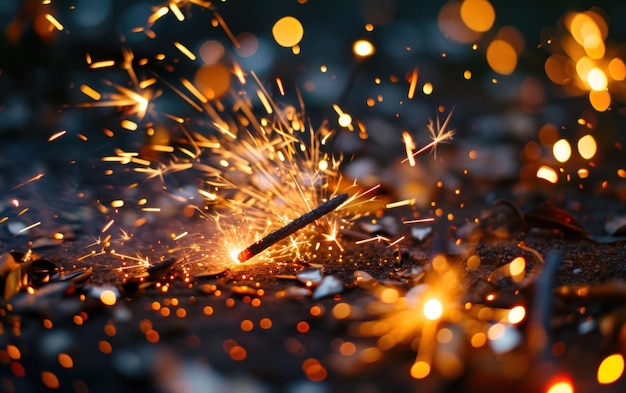 Un coup de feu d'artifice et des étincelles.