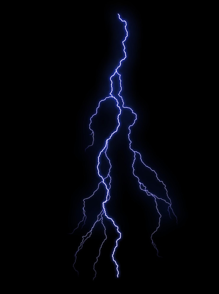 Photo coup de foudre sur un fond noir avec un fond noir